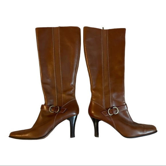 Anne Klein Heeled Brown Boots shoes, Size 7.5 - Picture 3 of 9